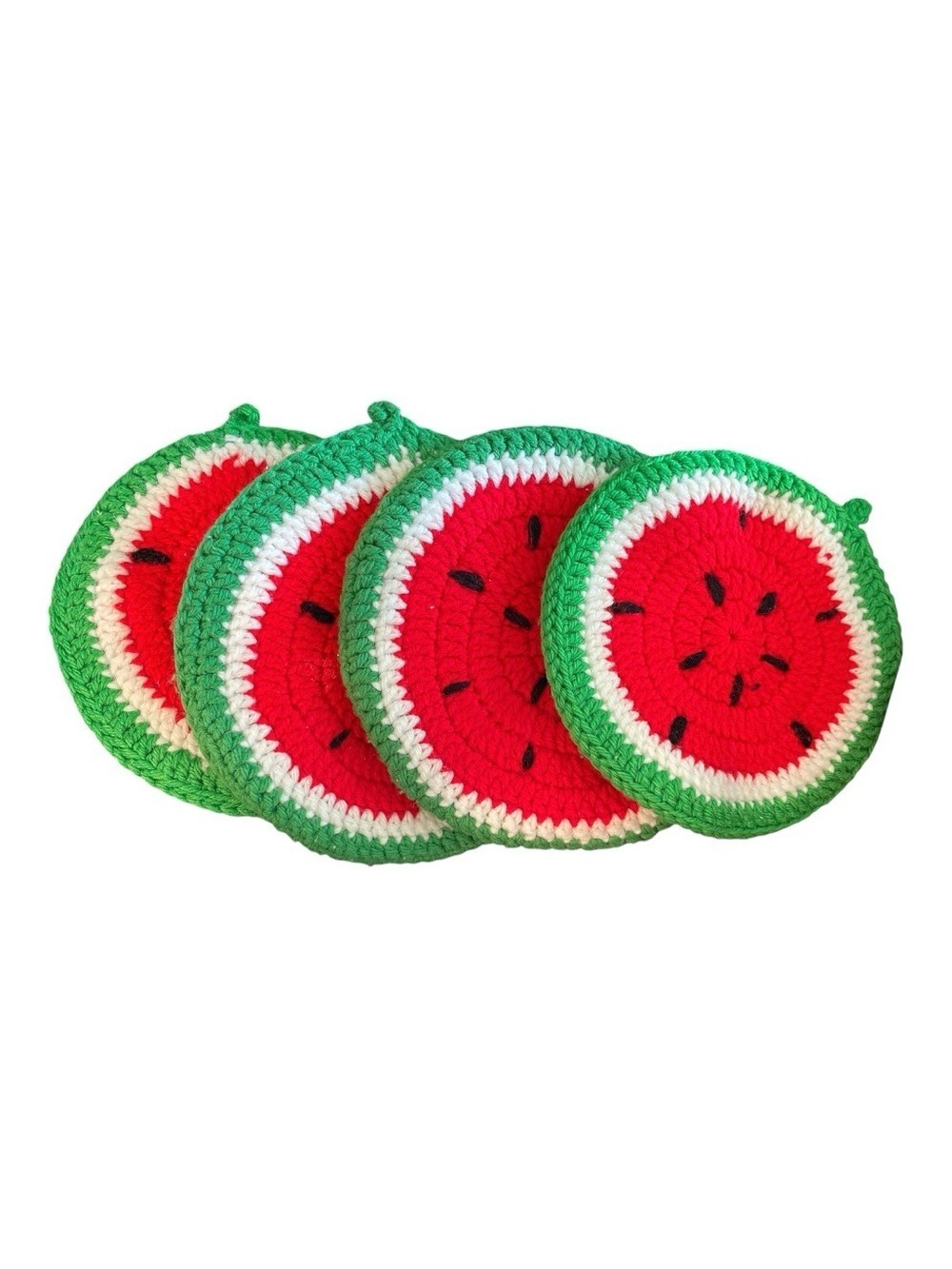 Handmade Crotchet Watermelon Vintage Potholders Coloruful
